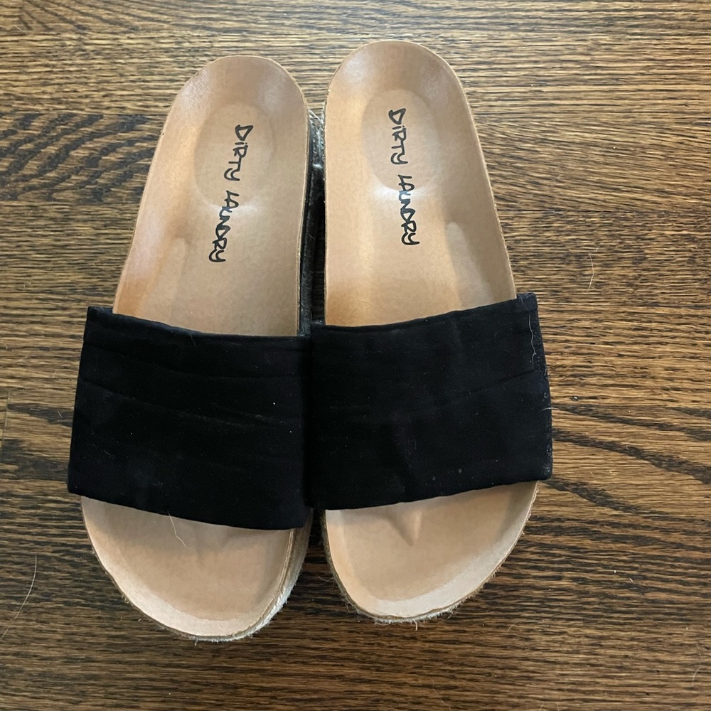 Flatform black espadrilles